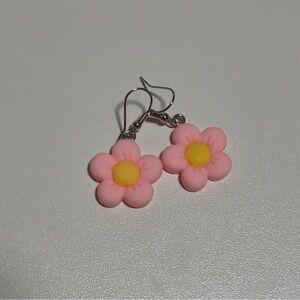 Pink Flower Earrings